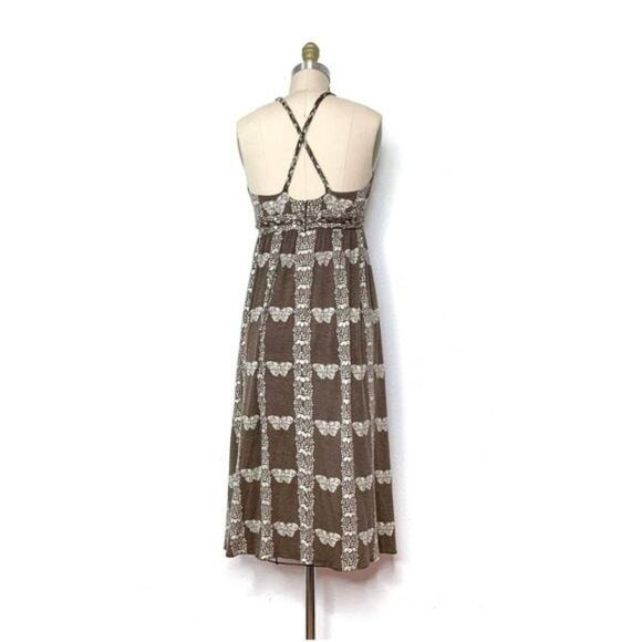 Tracy Reese Womens Brown & White Butterfly Print Cross-Back Jersey Dress XS - Picture 4 of 6